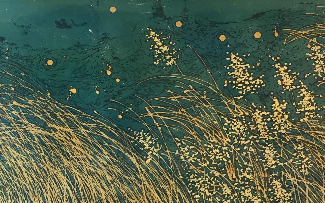 Prairie Nocturne – Original Batik on Paper by Kristine Allphin