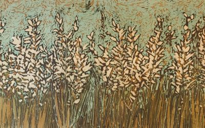 Voices in the Prairie – Original Batik on Paper by Kristine Allphin
